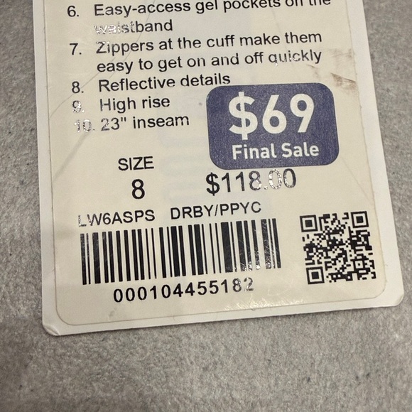 NWT LULULEMON Zip the Line crop leggings - Picture 9 of 9